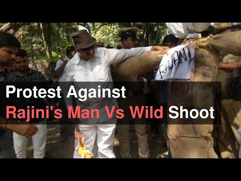 Rajinikanth's effigy burnt as he films inside National Park