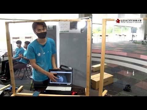 ペーパーライダー運転講習　地図を描きながらロボットを操作