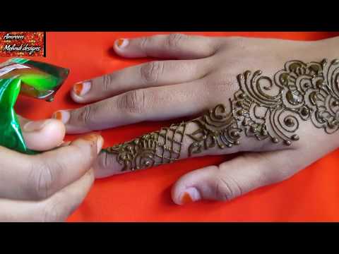 Simple and beautiful back hand mehndi design/// Indian traditional mehndi design.Amreen mehndidesign