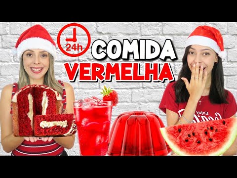 24 HORAS COMENDO SÓ COMIDA VERMELHA ❤️