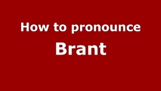 How to pronounce Brant