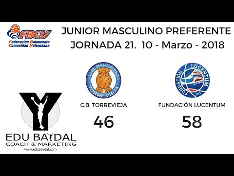 CLUB BALONCESTO TORREVIEJA - FUNDACION LUCENTUM BALONCESTO ALICANTE. JUNIOR PREFERENTE
