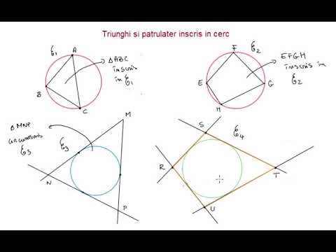 Triunghi si patrulater inscris in cerc si circumscrise cercului (clasa a 7-a)