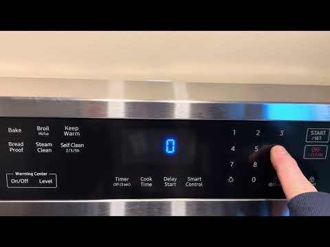 Set the clock time on a Samsung electric Range oven stove