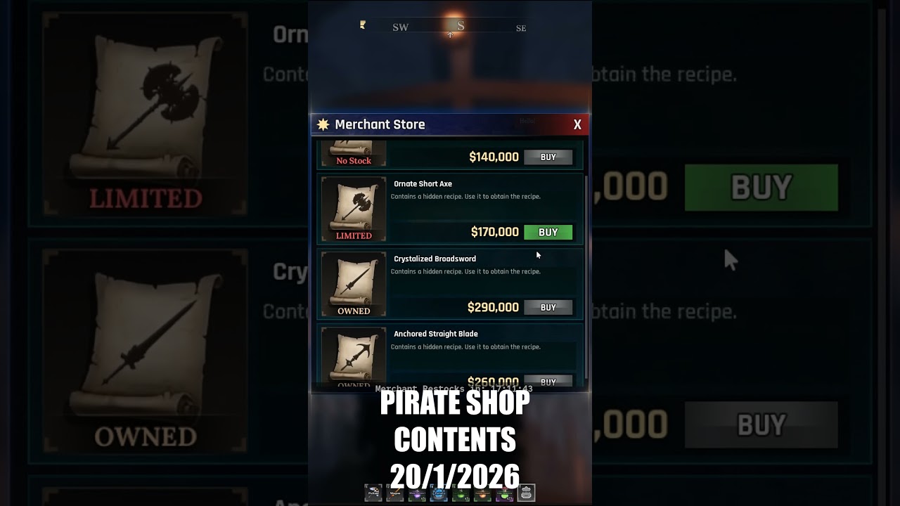 HOOK BLADE RESTOCKED PIRATE ISLAND MERCHANT - THE FORGE ROBLOX 20/1/2026