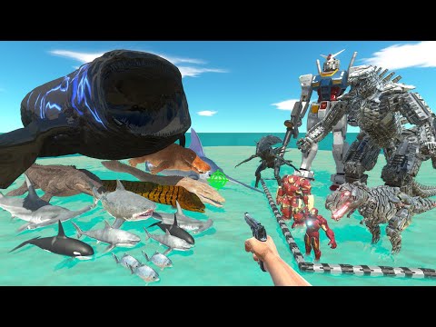 FPS Avatar Rescues Mecha Monsters and Fights Sea Monsters - Animal Revolt Battle Simulator