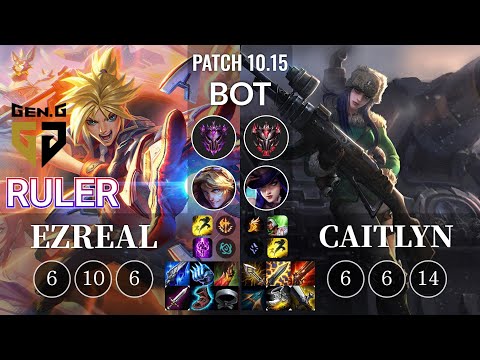 GEN Ruler Ezreal vs Caitlyn Bot - KR Patch 10.15