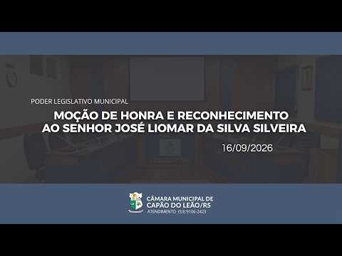 MOÇÃO DE HONRA E RECONHECIMENTO, EM 16/09/2026