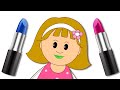 Best Learning Videos for Toddlers | Ep 9 - Learn Colors With Elly's Lipstick | Funny Make Up Face