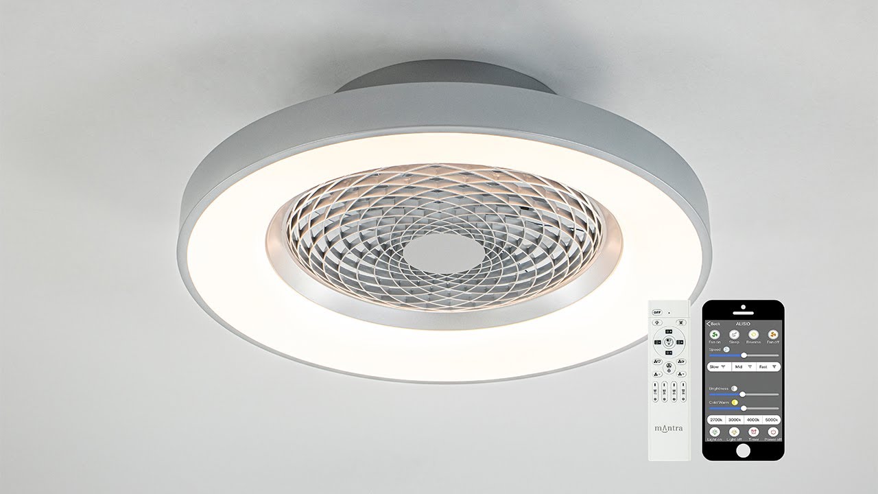 Moderne plafondventilator grijs met geïntegreerd LED | Straluma 12900065