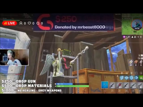 MrBeast Donates $50,000 to Ninja!!! LIVE