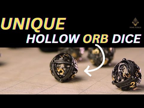 Unique Hollow Metal Dice Set - Stunning Dragon Design for TTRPG Adventures