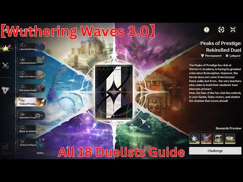 Peaks of Prestige: Rekindled Duel All 18 Duelists Guide【Wuthering Waves 3.0】