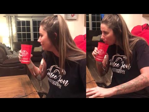 Woman Gets Shocked While Trying To Take A Drink