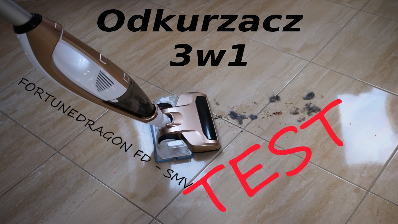 Odkurzacz 3w1 FORTUNEDRAGON FD - SMV Test, recenzja taniego bezprzewodowego odkurzacza z mopem