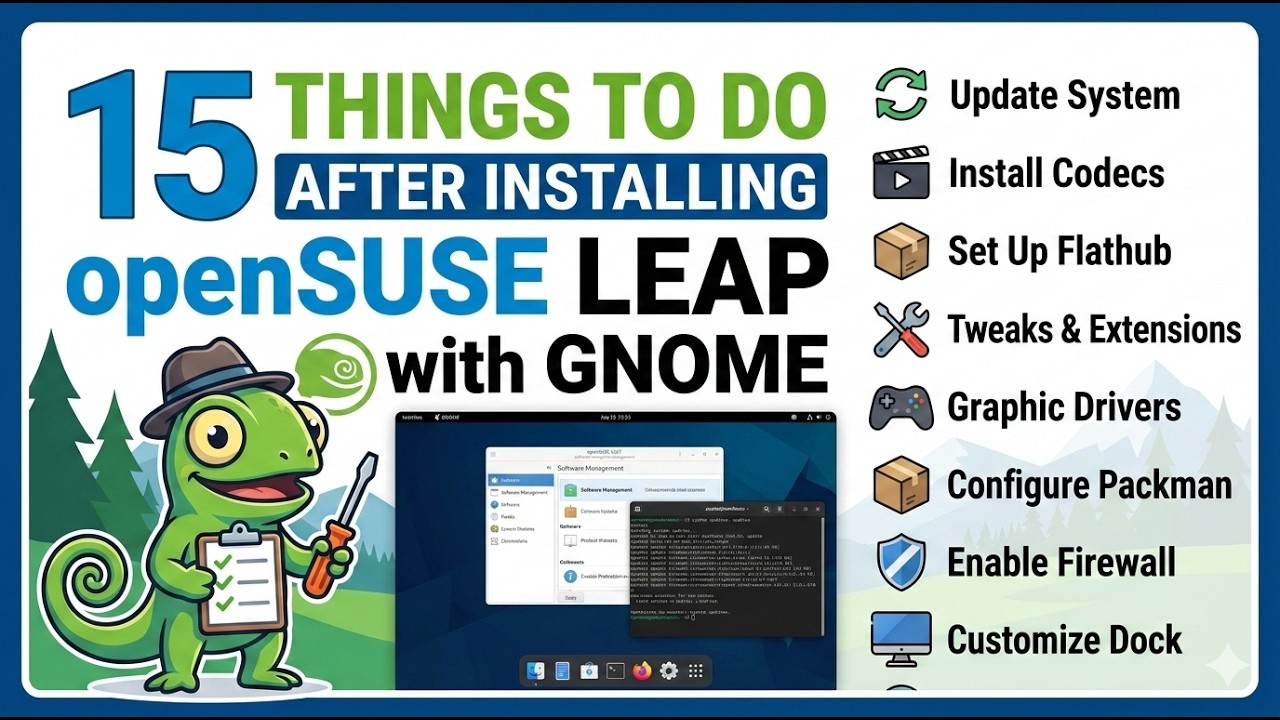 15 Things To Do After Installing OpenSUSE Leap With GNOME