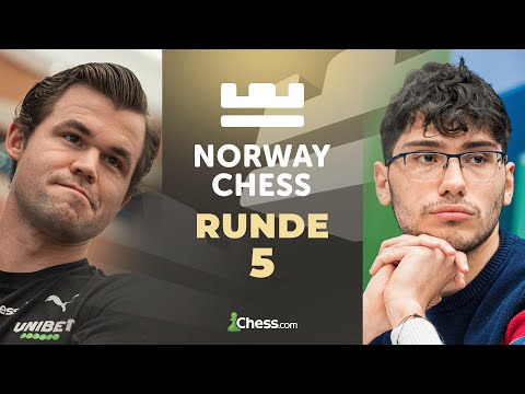 Magnus Carlsen gegen Alireza Firouzja im Norway Chess 2024 - Runde 5