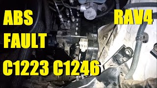 How to Diagnose and Repair Major ABS Fault  C1223 C1246 Toyota RAV4 ABS TRAC VSC Warning Lights