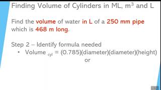 Video 8 Volume of a cylinder