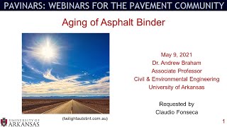 Pavinar: Aging of Asphalt Binder