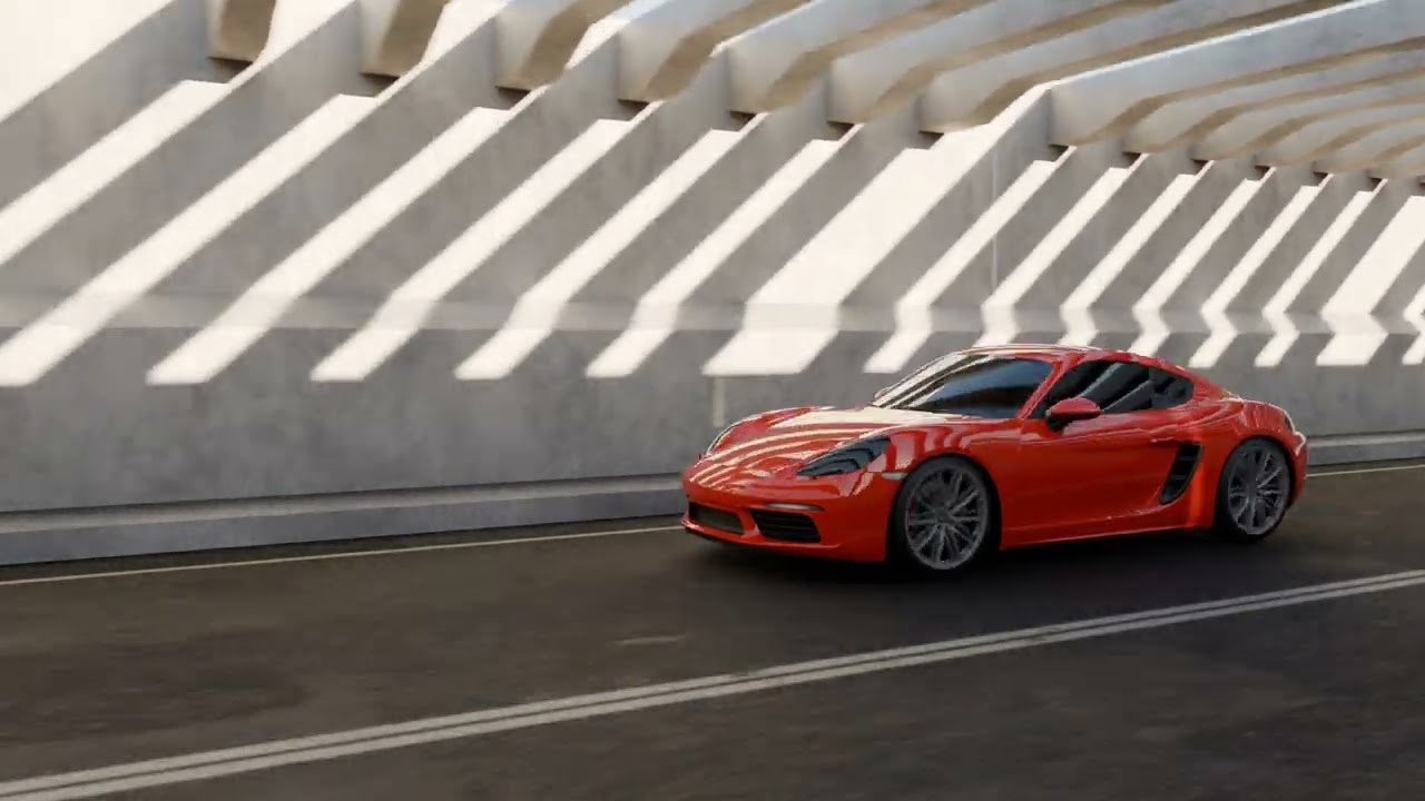 Porsche 718 Cayman S Scene Animation 3D Model