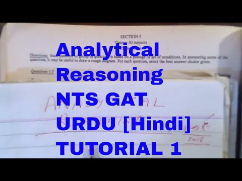 Analytical Reasoning NTS GAT URDU TUTORIAL # 01