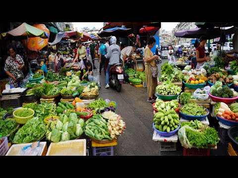 Collection Food Market Scene In Cambodia – Asian Lifestyle In Town & Countryside Market Scene