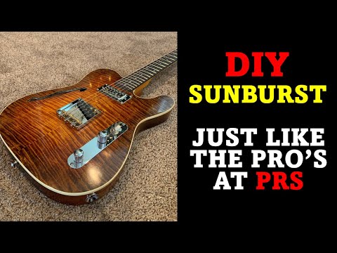 DIY Sunburst. How to stain, paint & finish a sunburst guitar body like the pros do! PRS Style Burst.