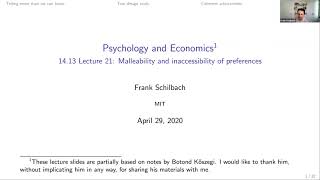 Lecture 20: Malleability and Inaccessibility of Preferences