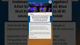Banding Israel Ditolak Mentah-mentah! Atlet Israel Tak Bisa Ikut Kejuaraan Dunia Senam di Indonesia