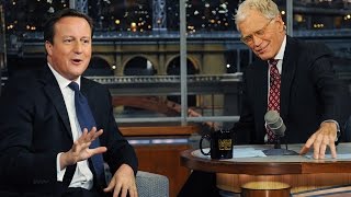 David Letterman with British Guy DAVID CAMERON (a.k.a. 'The Pig Fucker')