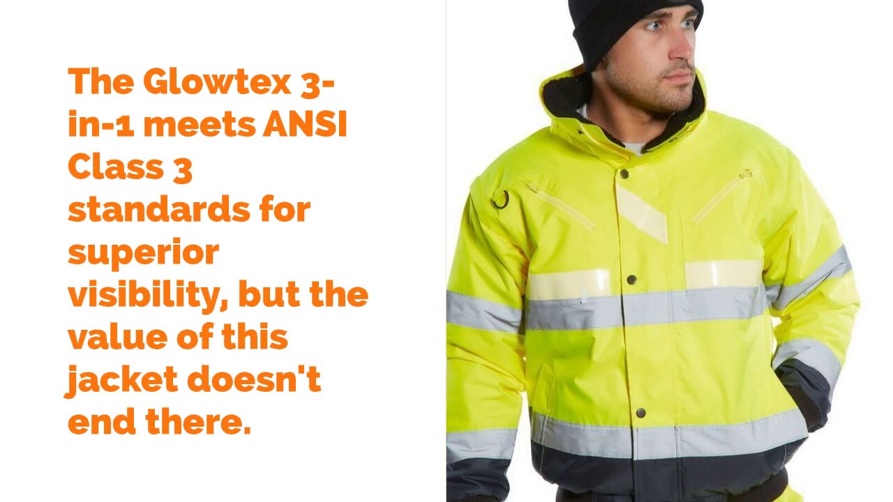 Portwest G465 Glowtex 3-in-1 Hi Vis Bomber Jacket