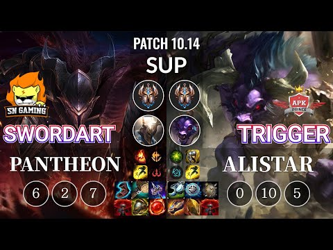 SN SwordArt Pantheon vs APK Trigger Alistar Sup - KR Patch 10.14