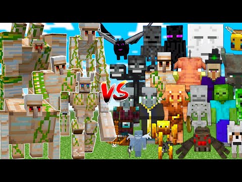ALL IRON GOLEMS vs ALL MINECRAFT MOBS!