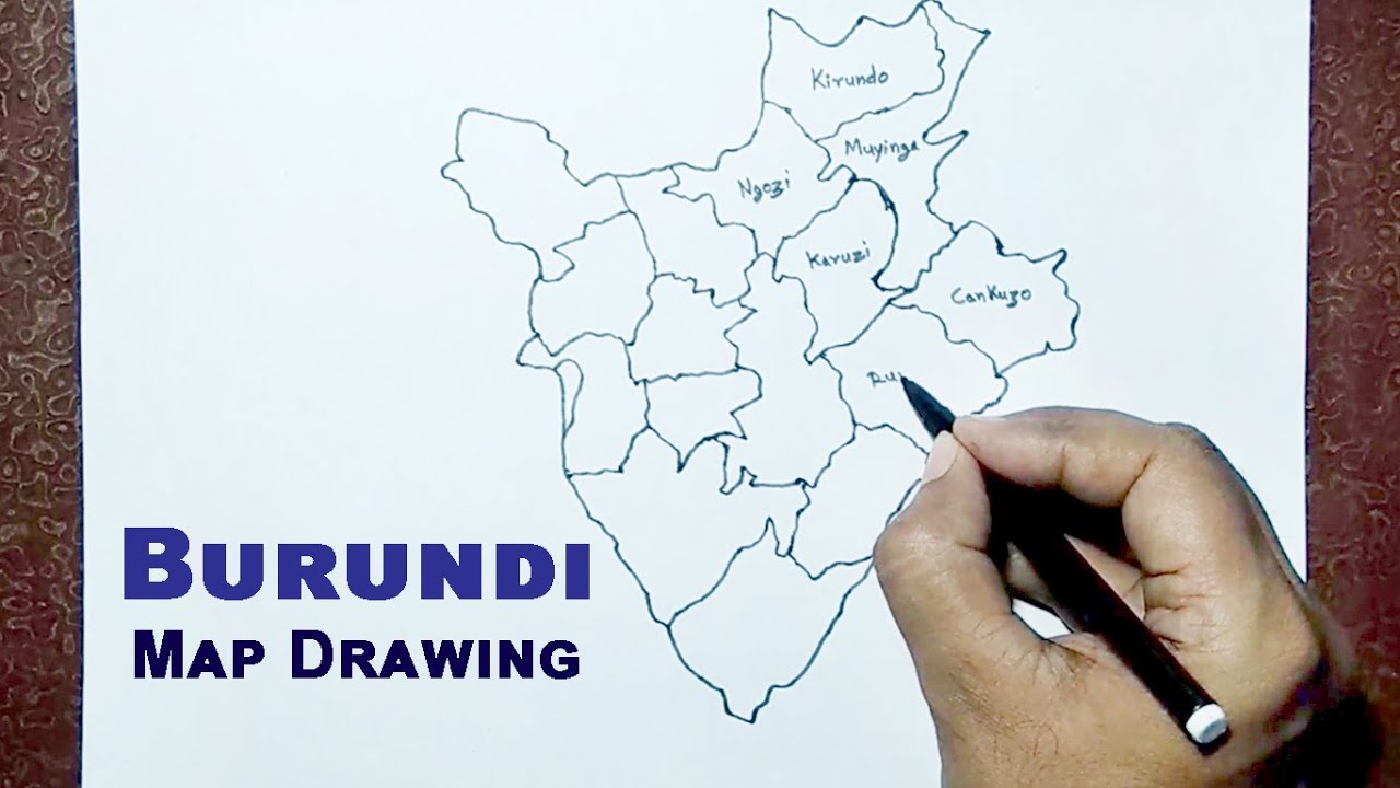 Outline map of Burundi || Burundi map drawing