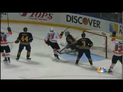 Claude Giroux nice slapshot goal vs Sabres - NHL 20/1/13