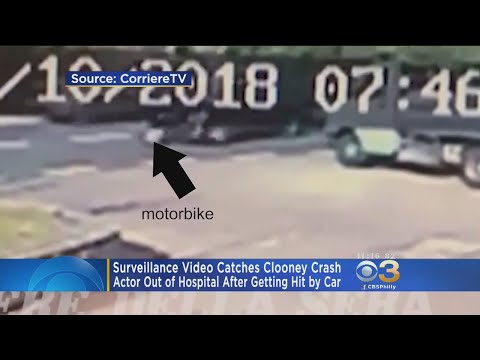 Surveillance Video Captures George Clooney Crash