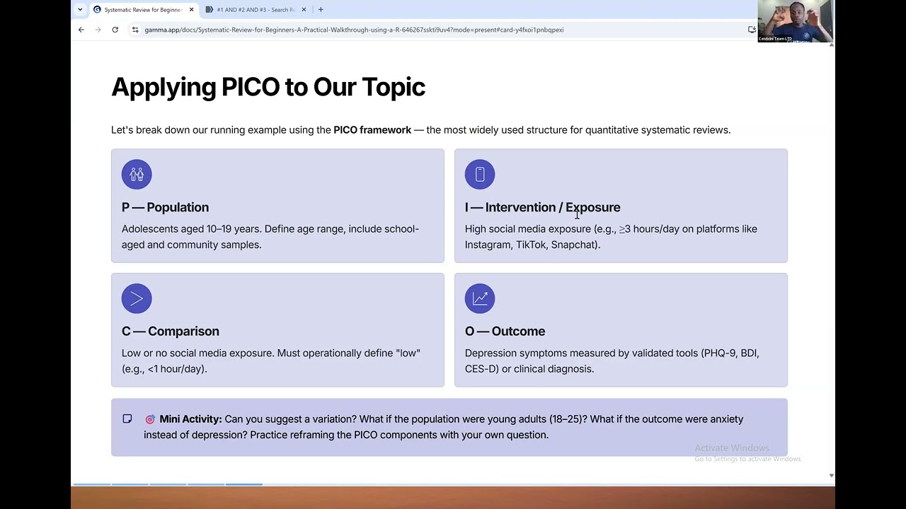 Systematic Reviews for Beginners - Innocent David