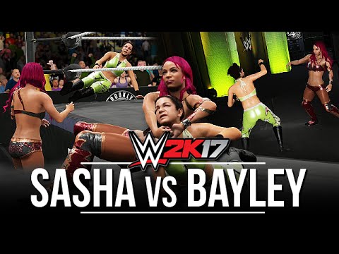 WWE 2K17: Sasha Banks vs Bayley! (EPIC MATCH w/OMGs, Crowd & Backstage Fighting!)