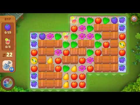 Gardenscapes Level 847 Walkthrough "No Boosters Used"