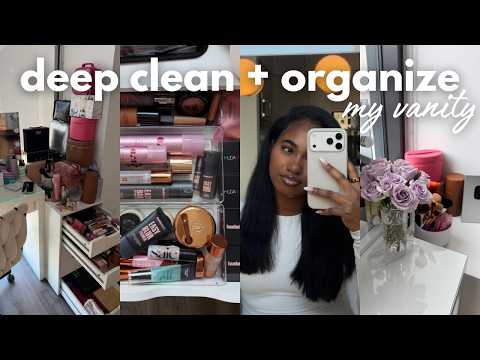 My Vanity Makeover | Makeup Clean Out, Deep Clean, & Organize With Me + Tour