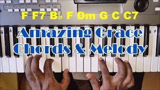 How To Play Amazing Grace - Piano Chords and Melody - Easy Piano Tutorial