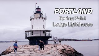 The Most Amazing Places in Maine |  Spring Point Ledge Lighthouse , Portland Maine , Travel Video 4K
