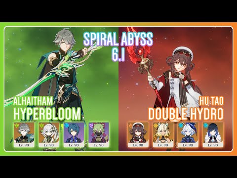 C0 Alhaitham Hyperbloom & C1 Hu Tao Double Hydro | Spiral Abyss 6.1 | Genshin Impact