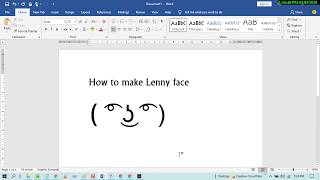 How to make Lenny face in MS Word