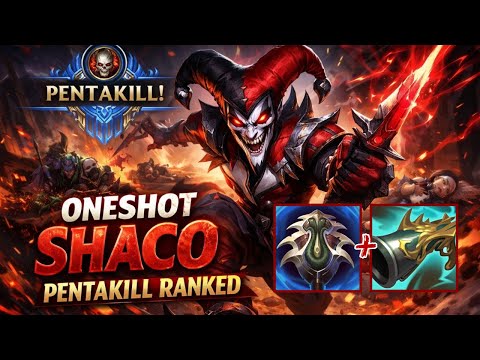 Oneshot Pentakill Shaco - S15 Diamond Ranked [League of Legends] Full Gameplay - Infernal Shaco
