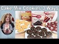 CAKE MIX COOKIES 3 WAYS Easy Holiday Cookies Choc Mint Red Velvet Kiss Creamsicle