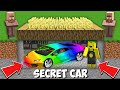 I hide the SECRET RAINBOW CAR UNDER FARM FROM VILLAGERS in Minecraft ! SECRET BASE !