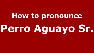 How to pronounce Perro Aguayo Sr.