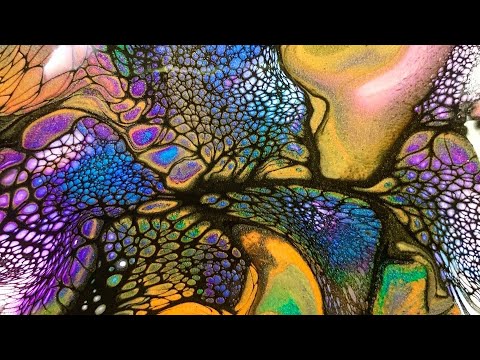 #82 Lovely cells Fluid Art, bloom technique Sheleeart ☆ 煌くセル、フルイドアート、ブルームテクニック